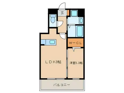 リアンプレミアム室見ステーション(1LDK/3階)の間取り写真