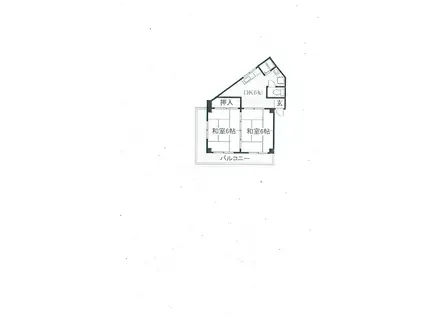 リバーサイドあけぼの(2DK/3階)の間取り写真