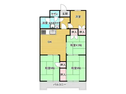 シャンピア中央(4DK/12階)の間取り写真