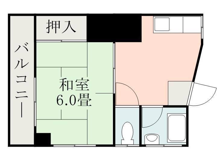 下荒田Nビル(1K/3階)の間取り写真