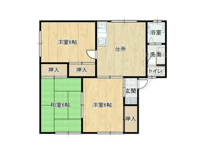 ダイヤモンドメゾン篭田(3DK/2階)の間取り写真