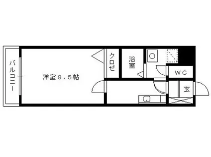 サンセットヒルズ(1DK/4階)の間取り写真