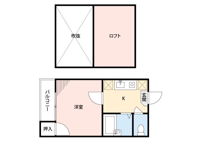 アフロディーテ天神南(1K/1階)の間取り写真