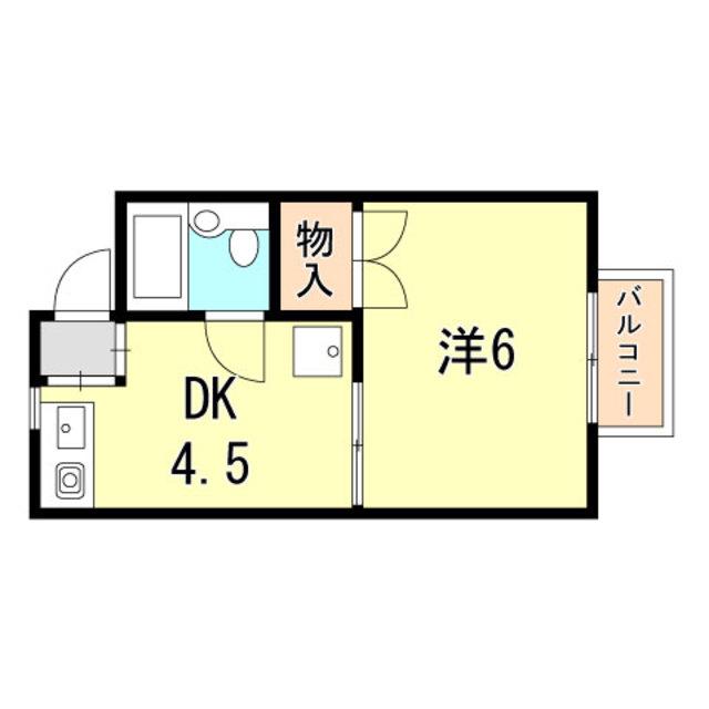 ルミエール須磨(1DK/2階)の間取り写真