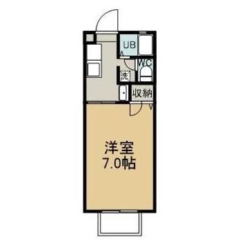 エスポワール千草B(1K/1階)の間取り写真
