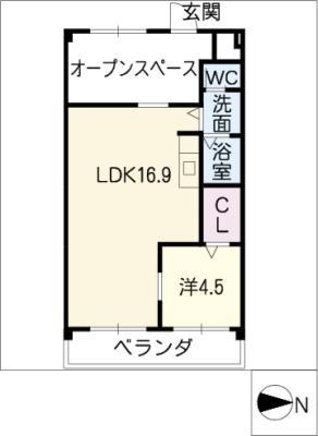 サンヴィラ森(1LDK/2階)の間取り写真