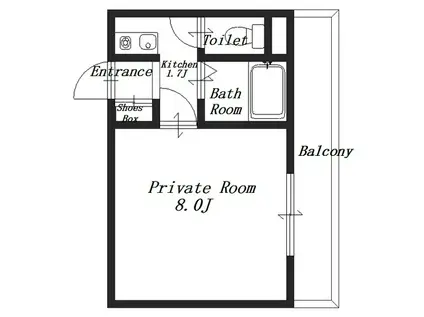 グリーンピアⅡ(1K/3階)の間取り写真