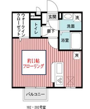 パークヒル(1K/2階)の間取り写真