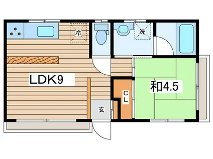 サクマハイツPART1(1LDK/2階)の間取り写真