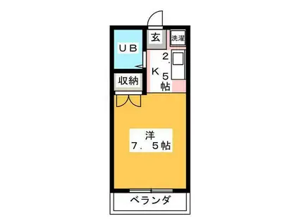 マイ・ディアライフ浜(ワンルーム/2階)の間取り写真