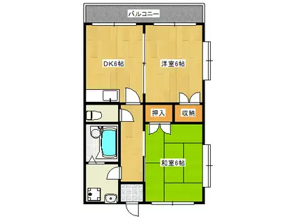 レジデンス大村(2DK/3階)の間取り写真