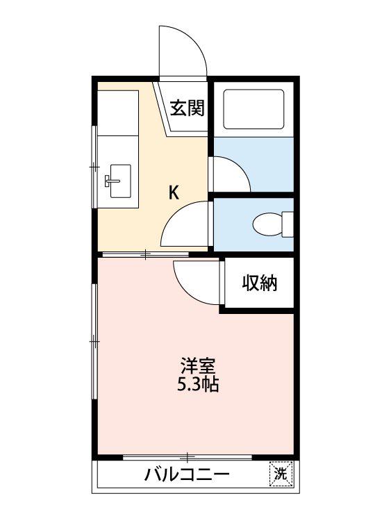 コーポサンヒルズ(1K/3階)の間取り写真
