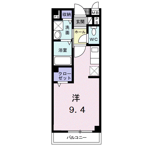 JR紀勢本線 黒江駅 徒歩1分 2階建 築24年(ワンルーム/2階)の間取り写真