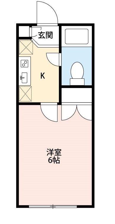 エレガンス山口(1K/1階)の間取り写真