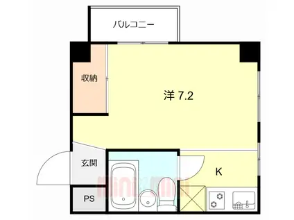 リバーヒルハイツ(ワンルーム/2階)の間取り写真