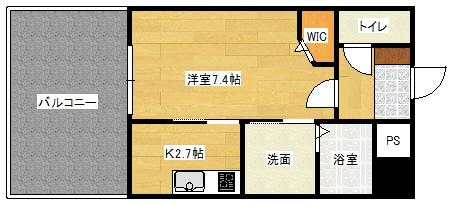 アクアシティ本川町(1K/12階)の間取り写真