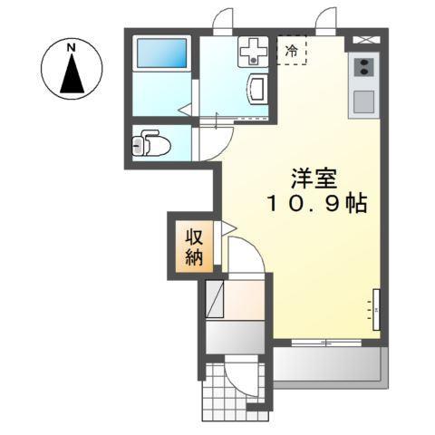 セイリング ONE(ワンルーム/1階)の間取り写真