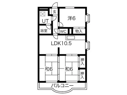 クローバーガーデンB(3LDK/3階)の間取り写真