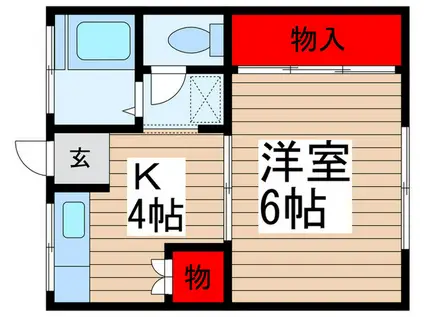 アパ-トメントひまわり(1K/1階)の間取り写真