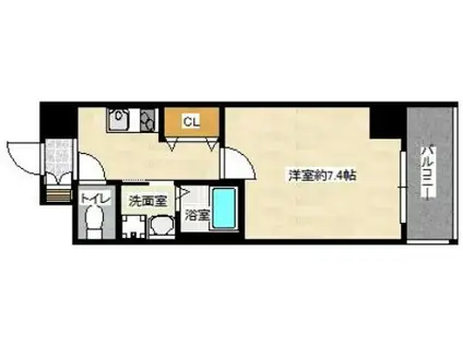 グラカン京都駅前 悠(1K/2階)の間取り写真