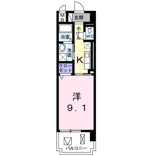 いろは大翔舘(1K/7階)の間取り写真