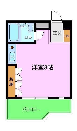 シャローム山城(ワンルーム/1階)の間取り写真