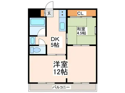 MH坪井(2DK/4階)の間取り写真