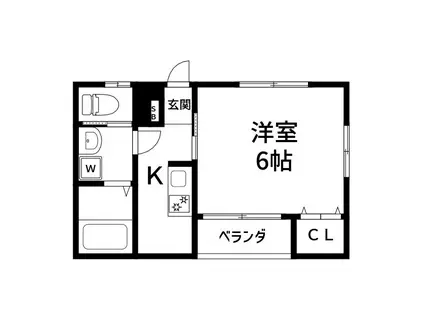 リバティコーポ(1K/1階)の間取り写真