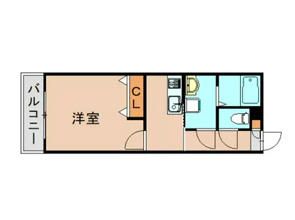 カンステレイションV(1DK/1階)の間取り写真