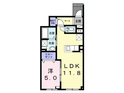 JR根室本線 富良野駅 徒歩30分 2階建 築1年(1LDK/1階)の間取り写真