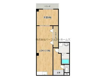 ニューハイツ岡山手(1DK/2階)の間取り写真