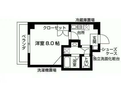 マホガニーコート(1K/4階)の間取り写真