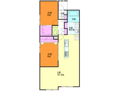 ミトラヒルズ VI(2LDK/2階)の間取り写真