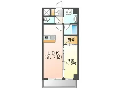 レシオ千里丘(1LDK/5階)の間取り写真
