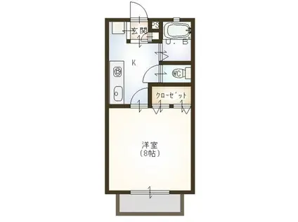 アークハイツ(1K/1階)の間取り写真