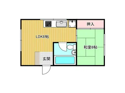 松屋ビル(1LDK/4階)の間取り写真