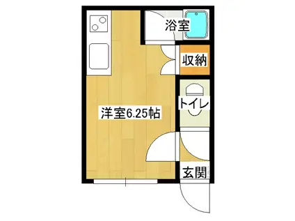 チェリーハウス(ワンルーム/1階)の間取り写真