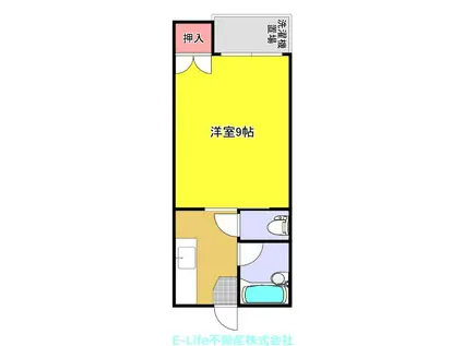 サザンハイツ(1K/3階)の間取り写真