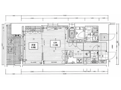 リーガル西長堀2(1LDK/3階)の間取り写真