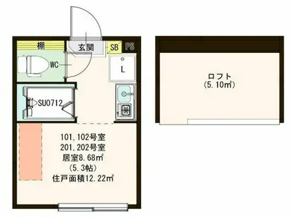 ハーモニーテラス桜台IV(ワンルーム/1階)の間取り写真