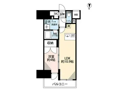 プレール・ドゥーク亀戸VI(1LDK/3階)の間取り写真