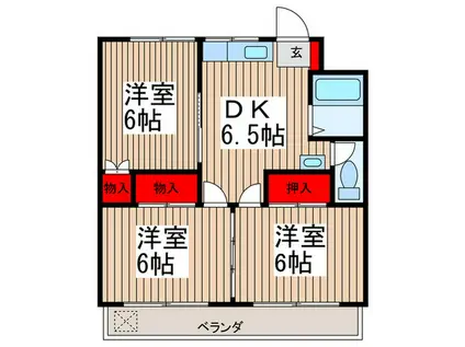 ピュアおのざわ(3DK/2階)の間取り写真