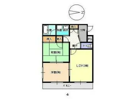 グレース犬山II(2LDK/2階)の間取り写真