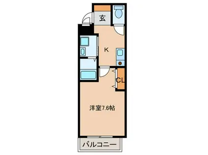 クレアドル須磨(1K/2階)の間取り写真