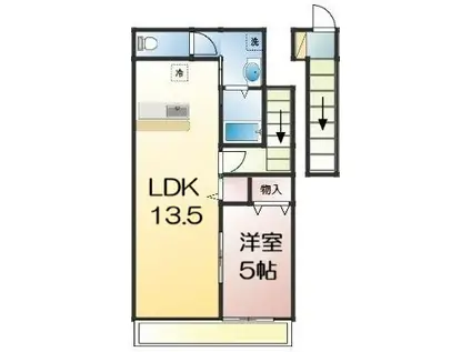プライマルヴィエナ(1LDK/2階)の間取り写真