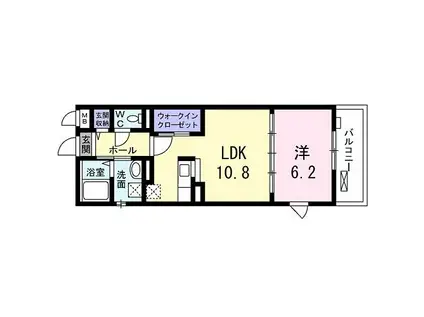 ラヴィータ(1LDK/2階)の間取り写真