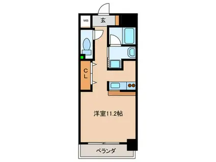 リバージュ(ワンルーム/6階)の間取り写真