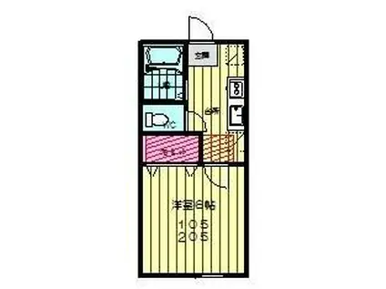 青葉ハイツ(1K/1階)の間取り写真