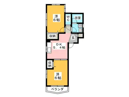 アンバーN(2DK/4階)の間取り写真