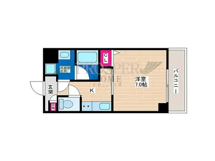 ぐらんすいーと(1K/6階)の間取り写真